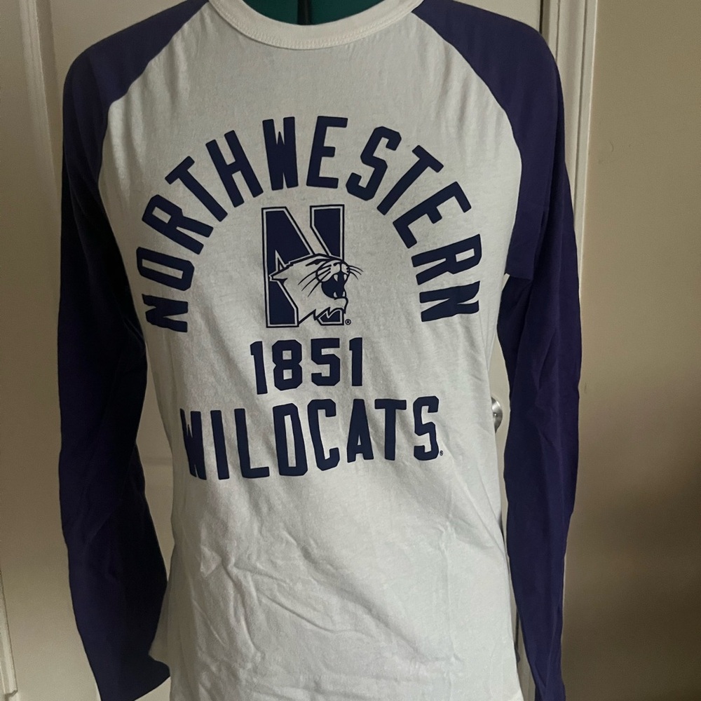 Northwestern Wildcats Long Sleeve Shirt - White and Purple